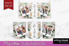 Floral Photo Mug Wrap PNG - Peony Flower Picture Frame Mug Product Image 1