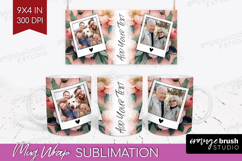 Floral Photo Mug Wrap PNG - Peony Flower Picture Frame Mug Product Image 1