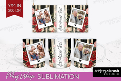 Floral Photo Mug Wrap PNG - Peony Flower Picture Frame Mug Product Image 1