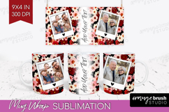 Retro Flowers Photo Mug Wrap PNG - Floral Picture Frame Mug Product Image 1