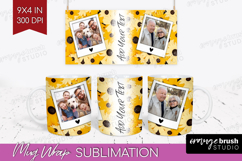 Retro Flowers Photo Mug Wrap PNG - Floral Picture Frame Mug Product Image 1