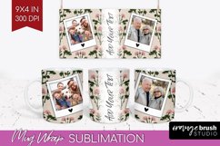 Flowers Photo Mug Wrap PNG - Vintage Floral Picture Frame Product Image 1