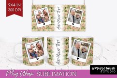 Flowers Photo Mug Wrap PNG - Vintage Floral Picture Frame Product Image 1