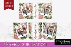 Flowers Photo Mug Wrap PNG - Vintage Floral Picture Frame Product Image 1