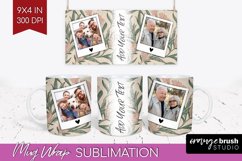 Flowers Photo Mug Wrap PNG - Vintage Floral Picture Frame Product Image 1