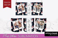 Christmas Photo Mug Wrap PNG - Snowman Picture Frame Mug Product Image 1
