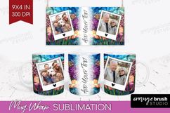 Stained Glass Photo Mug Wrap PNG - Flowers Picture Frame Mug Product Image 1
