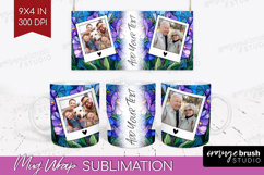 Stained Glass Photo Mug Wrap PNG - Flowers Picture Frame Mug Product Image 1