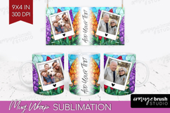 Stained Glass Photo Mug Wrap PNG - Flowers Picture Frame Mug Product Image 1