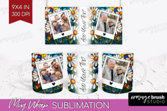 Stained Glass Photo Mug Wrap PNG - Flowers Picture Frame Mug Product Image 1