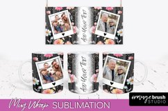 Add Your Photo Mug Wrap -Floral Mug Sublimation Design Product Image 1