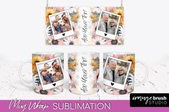 Add Your Photo Mug Wrap -Floral Mug Sublimation Design Product Image 1