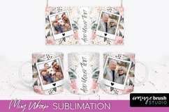 Add Your Photo Mug Wrap -Floral Mug Sublimation Design Product Image 1