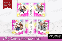 Tie Dye Photo Mug Wrap PNG - Rainbow Picture Frame Mug Product Image 1