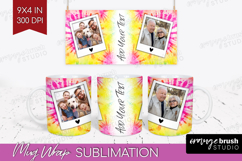 Tie Dye Photo Mug Wrap PNG - Rainbow Picture Frame Mug Product Image 1