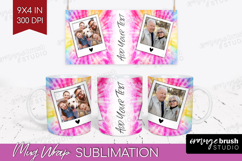 Tie Dye Photo Mug Wrap PNG - Rainbow Picture Frame Mug Product Image 1