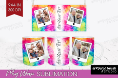Tie Dye Photo Mug Wrap PNG - Rainbow Picture Frame Mug Product Image 1