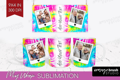 Tie Dye Photo Mug Wrap PNG - Rainbow Picture Frame Mug Product Image 1