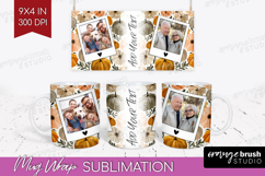 Pumpkun Photo Mug Wrap PNG - Fall Picture Frame Mug Product Image 1