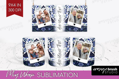 Folk Flowers Photo Mug Wrap PNG - Floral Picture Frame Mug Product Image 1