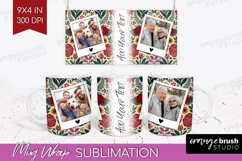 Folk Flowers Photo Mug Wrap PNG - Floral Picture Frame Mug Product Image 1