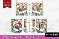 Folk Flowers Photo Mug Wrap PNG - Floral Picture Frame Mug Product Image 1