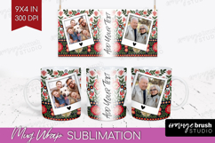 Folk Flowers Photo Mug Wrap PNG - Floral Picture Frame Mug Product Image 1