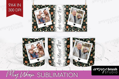Folk Flowers Photo Mug Wrap PNG - Floral Picture Frame Mug Product Image 1