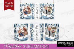 Folk Flowers Photo Mug Wrap PNG - Floral Picture Frame Mug Product Image 1