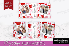 Heart Pattern Photo Mug Wrap PNG - Valentines Day Picture Product Image 1