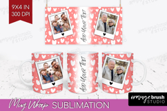 Heart Pattern Photo Mug Wrap PNG - Valentines Day Picture Product Image 1