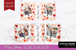 Heart Pattern Photo Mug Wrap PNG - Valentines Day Picture Product Image 1