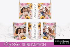 Add Your Photo Mug Wrap -Floral Mug Sublimation Design Product Image 1