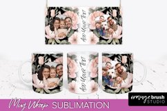 Add Your Photo Mug Wrap -Floral Mug Sublimation Design Product Image 1