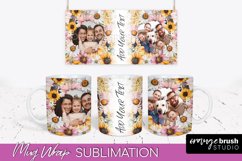 Add Your Photo Mug Wrap -Floral Mug Sublimation Design Product Image 1