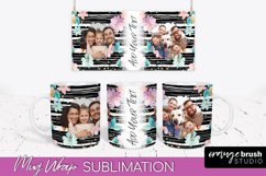 Add Your Photo Mug Wrap -Floral Mug Sublimation Design Product Image 1