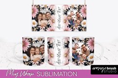 Add Your Photo Mug Wrap -Floral Mug Sublimation Design Product Image 1