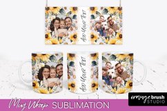 Add Your Photo Mug Wrap -Floral Mug Sublimation Design Product Image 1