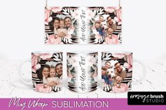 Add Your Photo Mug Wrap -Floral Mug Sublimation Design Product Image 1