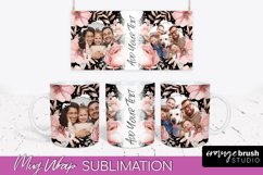 Add Your Photo Mug Wrap -Floral Mug Sublimation Design Product Image 1