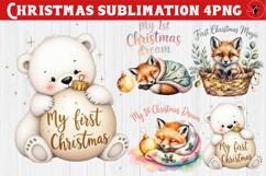 My first Christmas | Cute Christmas animal sublimation Product Image 1