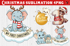 My first Christmas | Cute Christmas animal sublimation Product Image 1