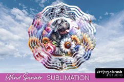 Neapolitan Mastiff Wind Spinner Dog Sublimation Floral PNG Product Image 1