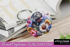 Neapolitan Mastiff Keychain Dog Sublimation Floral PNG Product Image 1