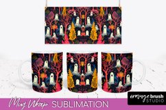 Neon Halloween Mug Wrap - Spooky Mug Sublimation Designs Product Image 1
