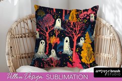 Neon Halloween Pillow Sublimation - Spooky Pillow Cover Product Image 1