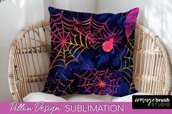 Neon Halloween Pillow Sublimation - Spooky Pillow Cover Product Image 1