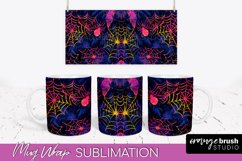 Neon Halloween Mug Wrap - Spooky Mug Sublimation Designs Product Image 1