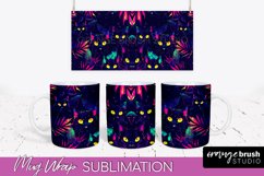 Neon Halloween Mug Wrap - Spooky Mug Sublimation Designs Product Image 1