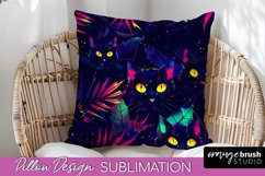 Neon Halloween Pillow Sublimation - Spooky Pillow Cover Product Image 1